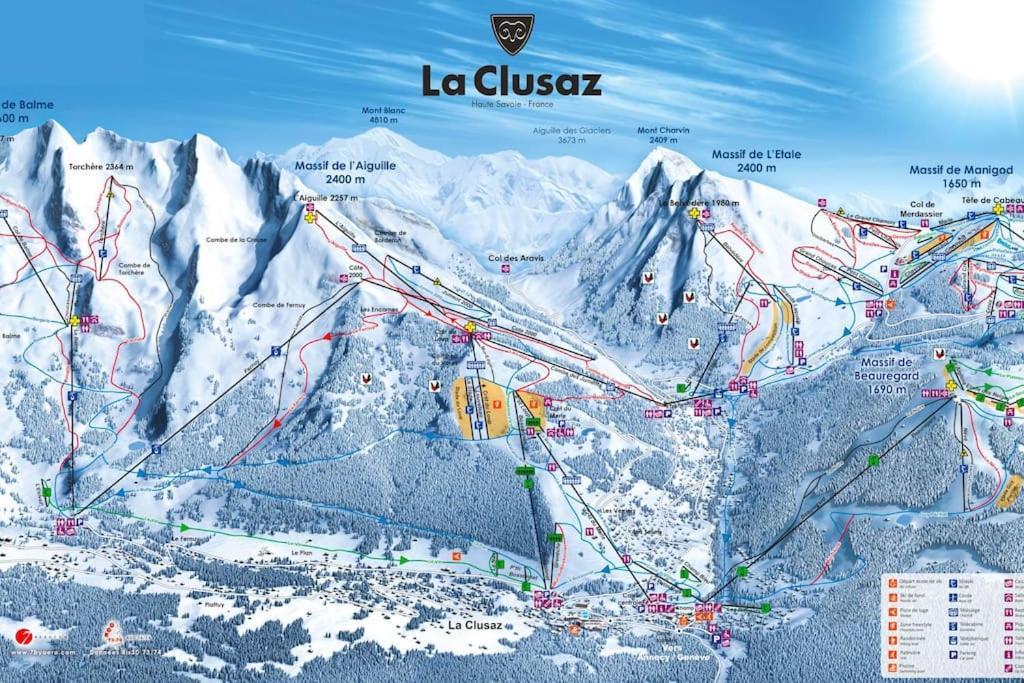 Appartement La Clusaz Avec Terrasse Sur Les Pistes De Ski 马尼戈 外观 照片